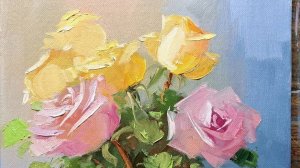 Розы.Живопись маслом