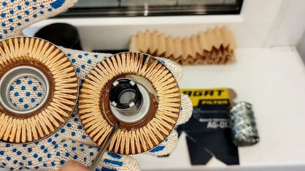 Распил масляного фильтра AGAT FILTER AG-017 (аналог Mann W712/95)