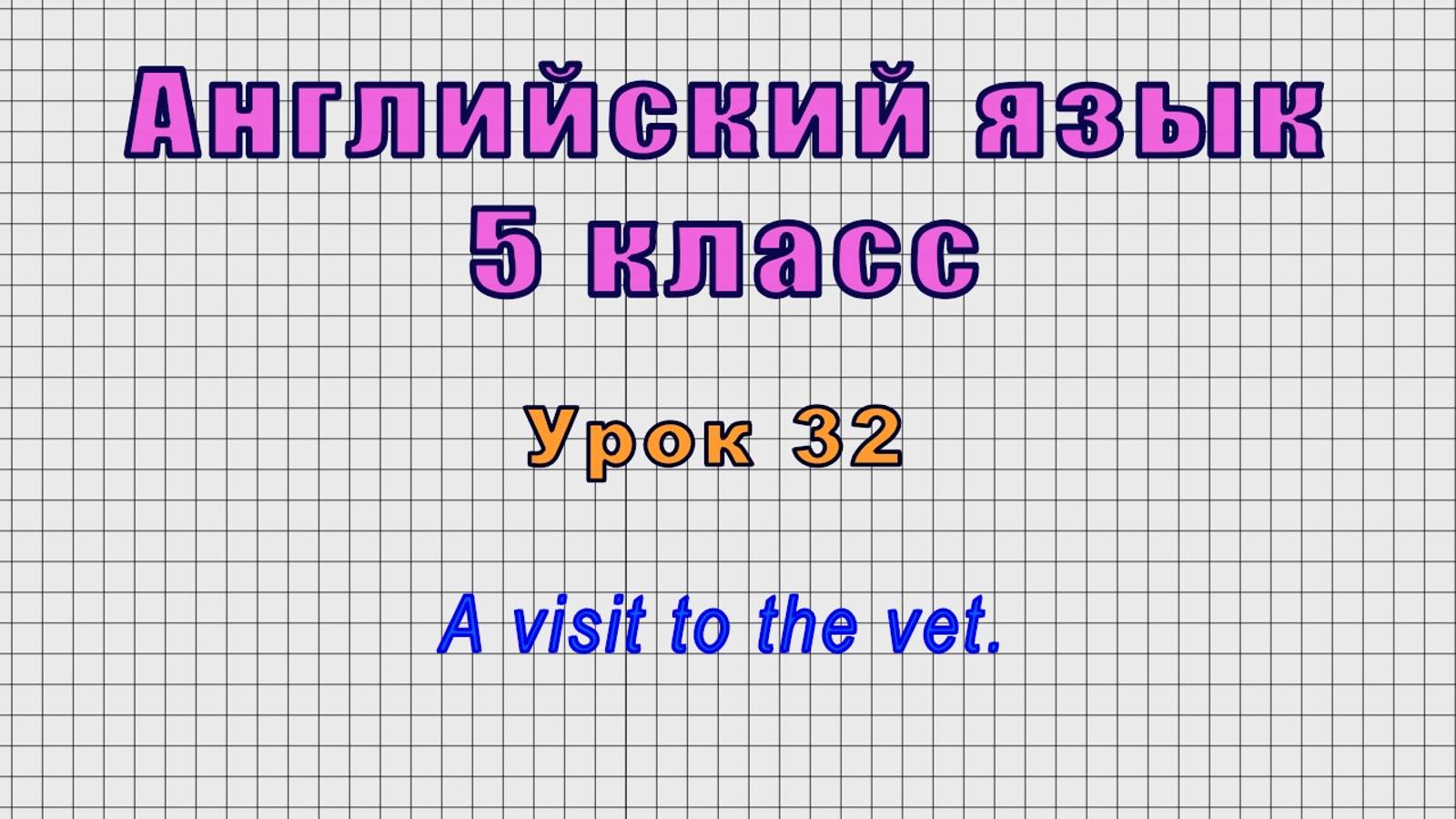 Английский язык 5 класс (Урок№32 - A Visit To The Vet.)