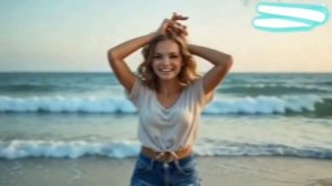 ника на пляжу