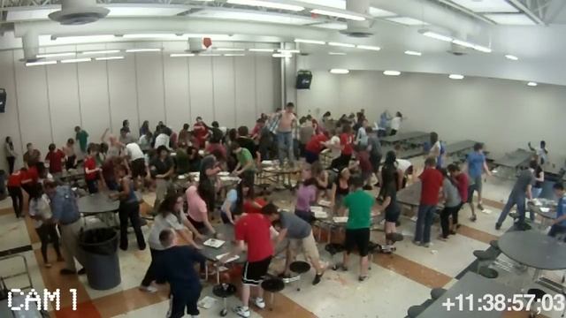 FOOD FIGHT AT BELMONT HIGH SCHOOL!!!! (Security Camera Footage) смотреть онлайн