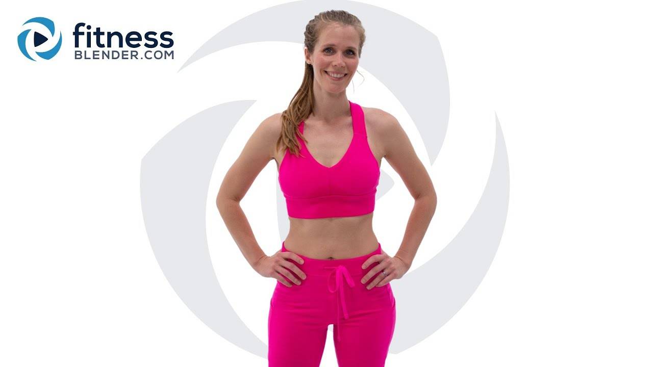 Fitness Blender - 30 Minute Bodyweight Cardio Workout with High and Low Impact Modifications смотреть онлайн