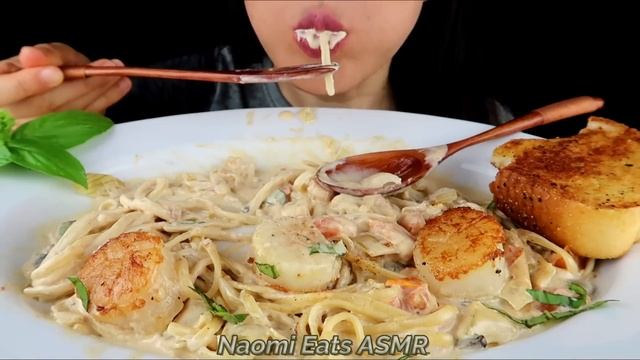 ASMR CREAMY Spicy Scallop Pasta 🔥 *No Talking Eating Sounds Big Bites Mukbang смотреть онлайн