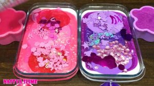 PINK vs PURPLE !!! Mixing Random Things into GLOSSY Slime !!! Satisfying Slime Video #160