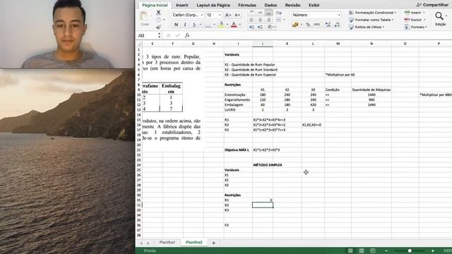 Pesquisa Operacional - Método Simplex - Resolução de Exercício com Excel (Solver) смотреть онлайн