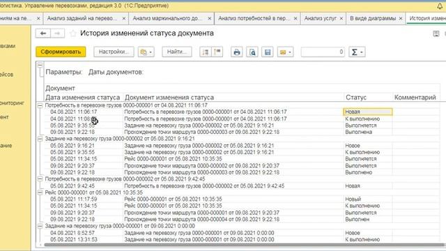 Курс TMS тема 9 Формирование отчетов