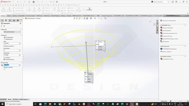 Learning Solidworks #13 : How to create Helical & Spiral Springs in Solidworks | DP DESIGN смотреть онлайн