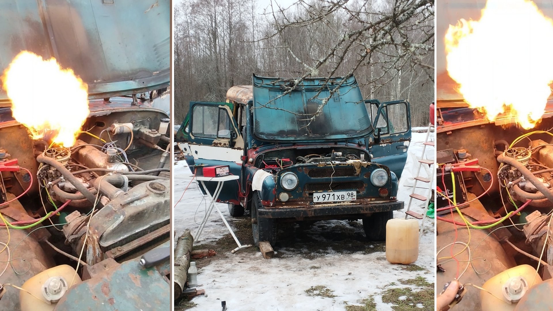 ЗАВОДИМ УАЗИК ПОСЛЕ 10 ЛЕТ ПРОСТОЯ/ПЕРЕПРАВИЛИ УАЗИК В ДЕРЕВНЮ.