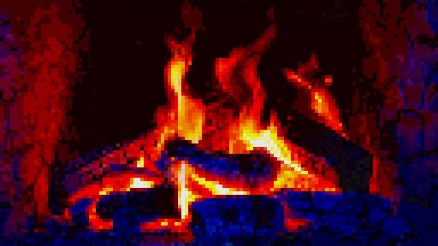 Пиксель Арт Камин 4к | fireplace 4k. Фон для геймеров