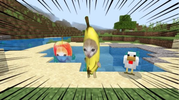 Мемы Майнкрафт Банановый кот пришел в Микру!?