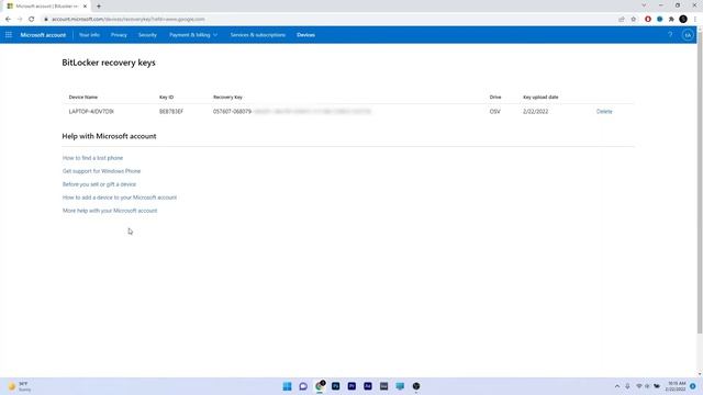 How To Find Bitlocker Recovery Key Using Aka.ms/myrecoverykey