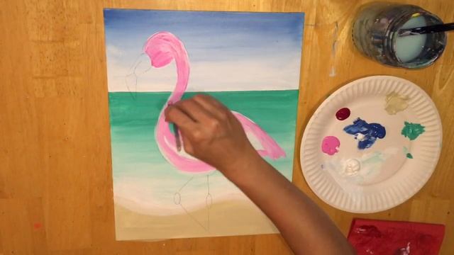 How To Paint A Flamingo On A Beach смотреть онлайн