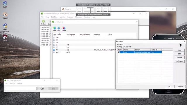 Menghubungkan Zoiper, miniSIPPhone, 3CXPhone, menggunakan miniSIPServer смотреть онлайн