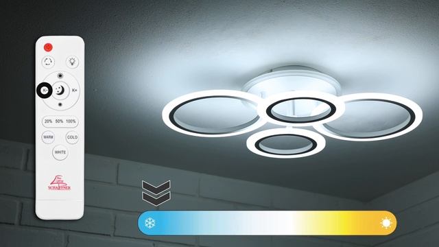 Люстра Base 1625-2+2 RGB, LED 72W+6W, Schaffner смотреть онлайн