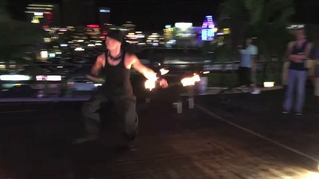 Fire Show in American Village, Okinawa, Japan смотреть онлайн