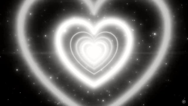 Нереально красивый видеофон  Летящие Белые неоновые сердечки 1 час HD