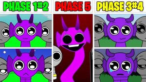 Все фазы версий детей в невероятном Sprunki-фаза 1-2 против фазы 3-4 против фазы 5