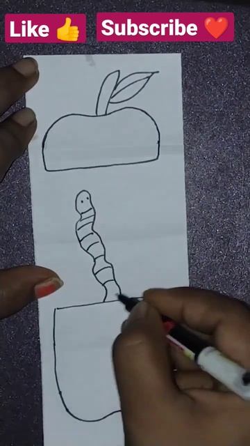Surprise Drawing😍 Apple🍎🐛 #shorts #shortvideo #art #drawing #painting #creative #satisfying #artwor смотреть онлайн