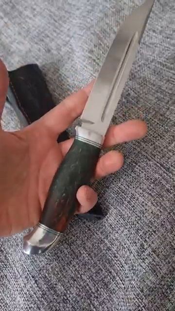 Финка - Фортуна с рукоятью из карельской берёзы смотреть онлайн