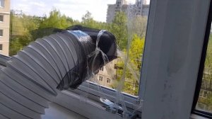 Вставка для мобильного кондиционера ⭐ Вывод гофры в окно