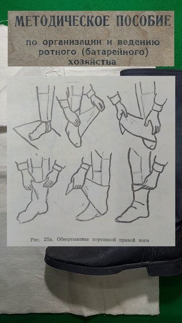 Схема обвёртывания портянкой из методического пособия СССР