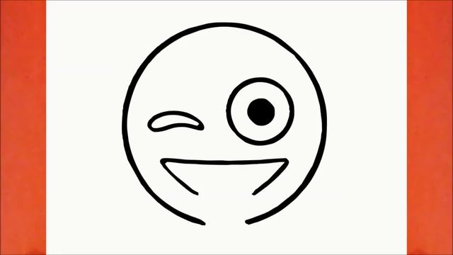 COMO DESENHAR O EMOJI PISCANDO E MOSTRANDO A LÍNGUA