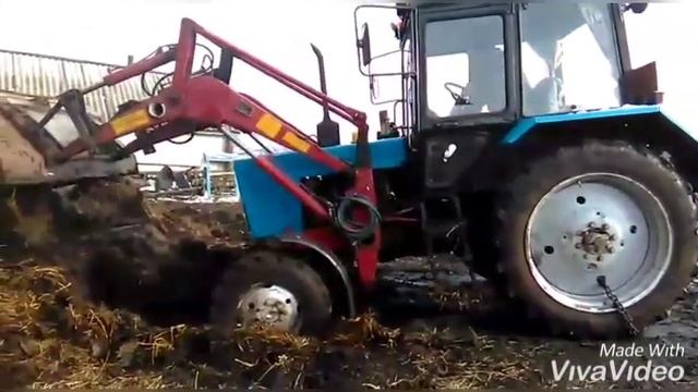 Мтз 82 застрял в навозе. смотреть онлайн