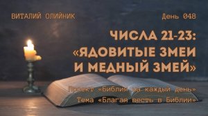 День 048. Числа 21-23: Ядовитые змеи и медный змей | Библия на каждый день | Благая весть в Библии