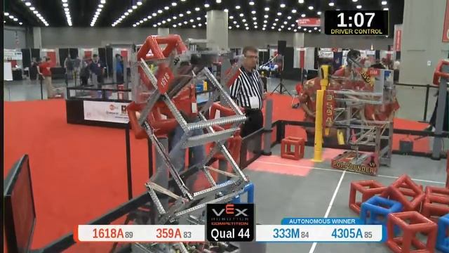 2015 VRC Tech Q44 - 1618A 359A vs 333M 4305A - 65 to 72 - VEX Worlds 2015 - Technology Division смотреть онлайн