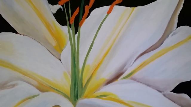 White lily painting. Como pintar un lirio blanco. смотреть онлайн