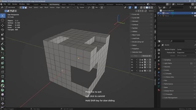 Copy/clone edges in Blender 3.x with the "Slide Edge" add-on (Blender Tutorial) смотреть онлайн