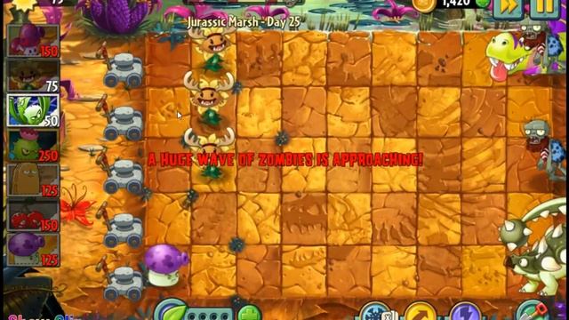 Plants Vs Zombies 2 Jurassic Marsh Day 25 смотреть онлайн