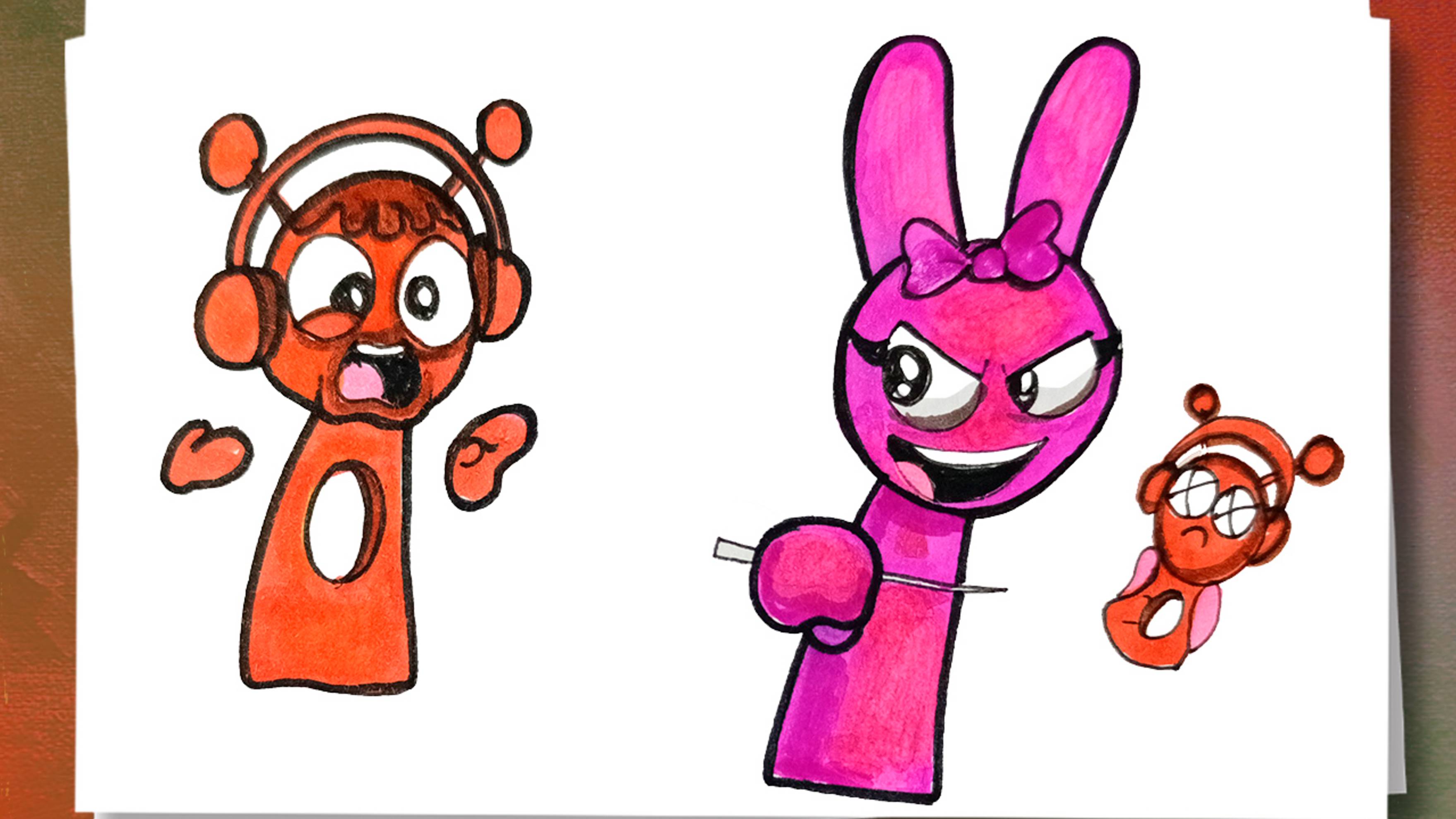 Как нарисовать Орена и Пинки Спранки / How to draw Incredibox Sprunki смотреть онлайн