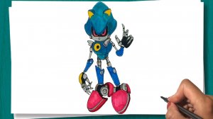 Как нарисовать Механического Соника / How to draw Mecha Sonic the Hedgehog Sonic _ Урок рисования