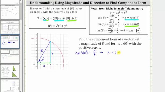 Understanding Using Magnitude and Direction to Find Component Form of a Vector смотреть онлайн