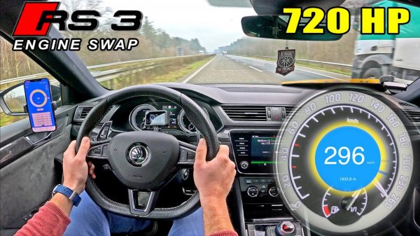 SKODA SUPERB с ДВИГАТЕЛЕМ 2.5 TFSI от RS3 на АВТОБАНЕ AutoTopNL