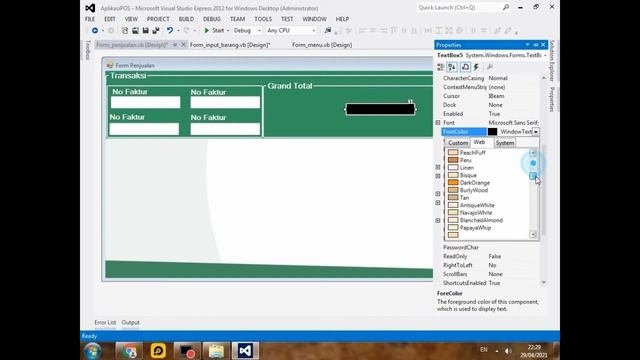 Video desain user Interface (UI) aplikasi POS di vb net #03 смотреть онлайн