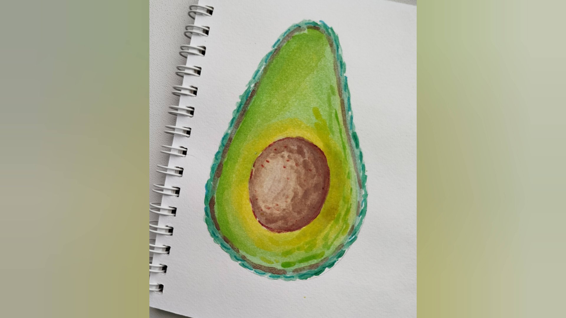 Рисую авокадо акварелью смотреть онлайн