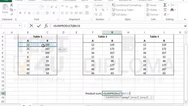 Use the SUMPRODUCT function to calculate the sum of the products of cell ranges (Excel 2013) смотреть онлайн