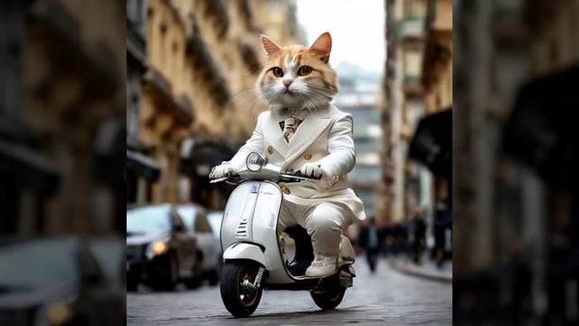 кот на скутере катается смотреть онлайн