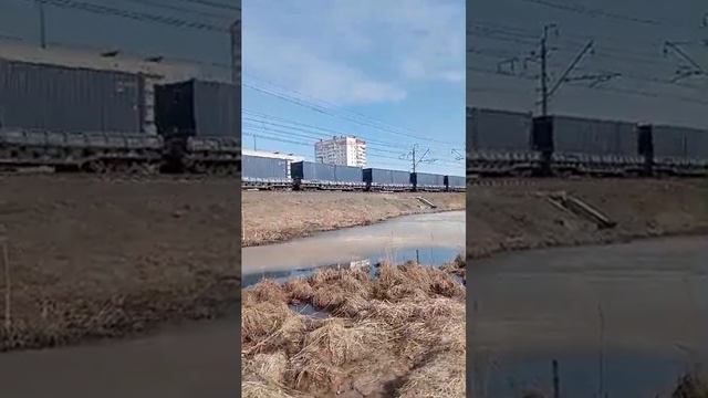 2ТЭ25КМ с контейнерами на ст. Сосновая Поляна смотреть онлайн