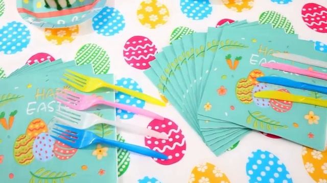 SCIONE 162 Pcs Easter Colorful Eggs Hunt Party Decorations смотреть онлайн