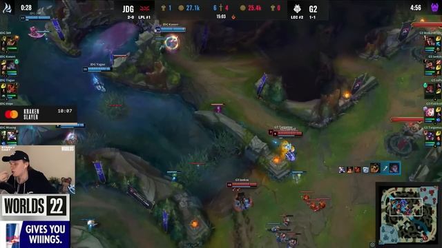 G2 РУБЯТСЯ ПРОТИВ ЧЕМПИОНА КИТАЯ | G2 VS JDG | WORLDS GROUP STAGE 2022 смотреть онлайн