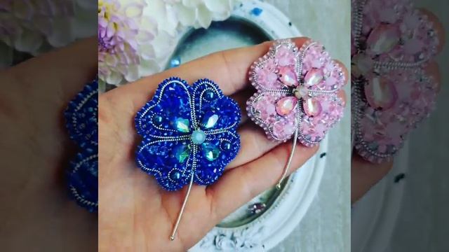 брошь клевер, эксклюзивные украшения ручной работы в наличии и под заказ, МК КЛЕВЕР смотреть онлайн