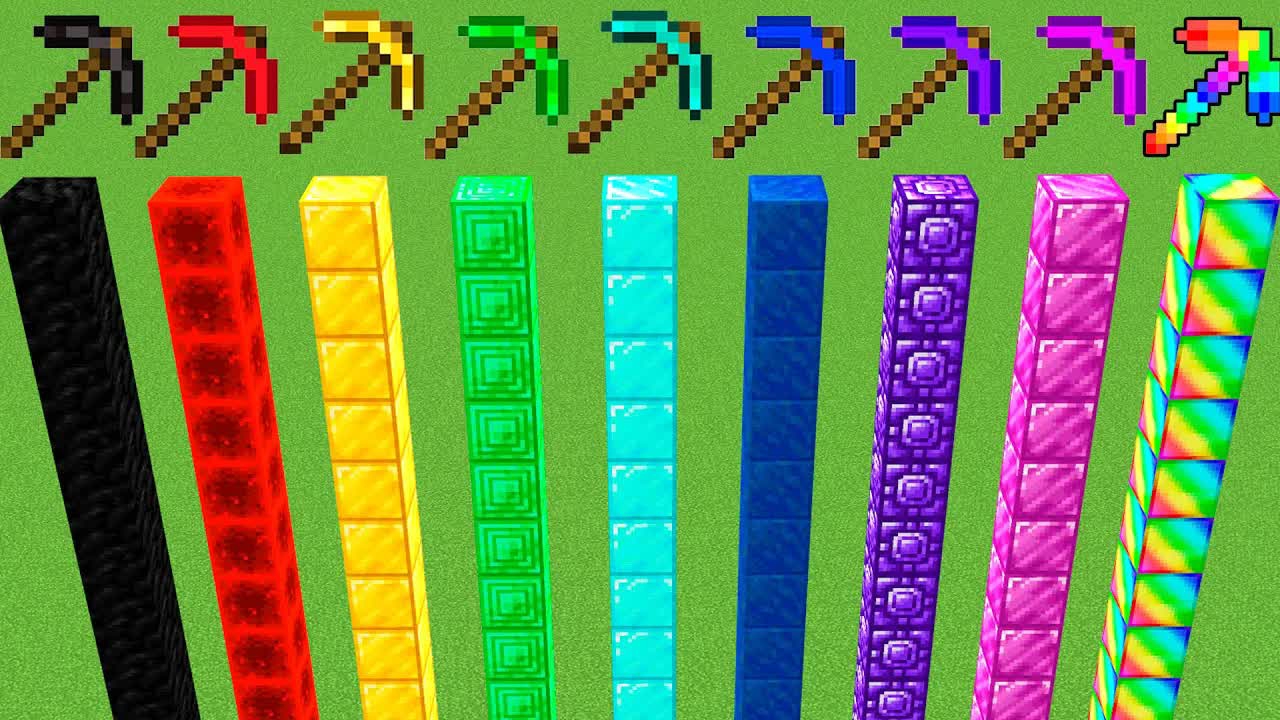 Эксперименты в Майнкрафте, какая кирка быстрее? смотреть онлайн