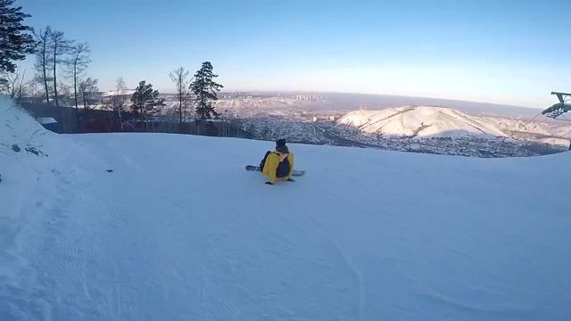 ВПЕРВЫЕ НА СНОУБОРДЕ - Бобровый лог Красноярск