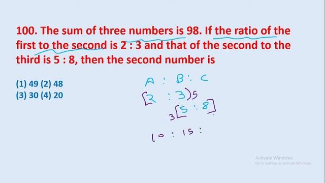 100. The sum of three numbers is 98. If the ratio of the first to the second is 2 : 3 and || edu214 смотреть онлайн