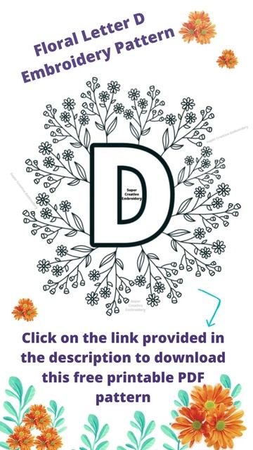 Unique letter D Hand Embroidery Pattern Beginners / Super Creative Embroidery Free Pattern #shorts смотреть онлайн