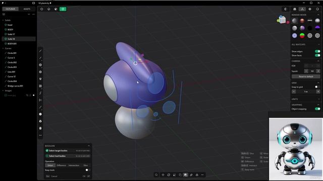 2 -Head Blockout With Solids, Curves & Booleans смотреть онлайн