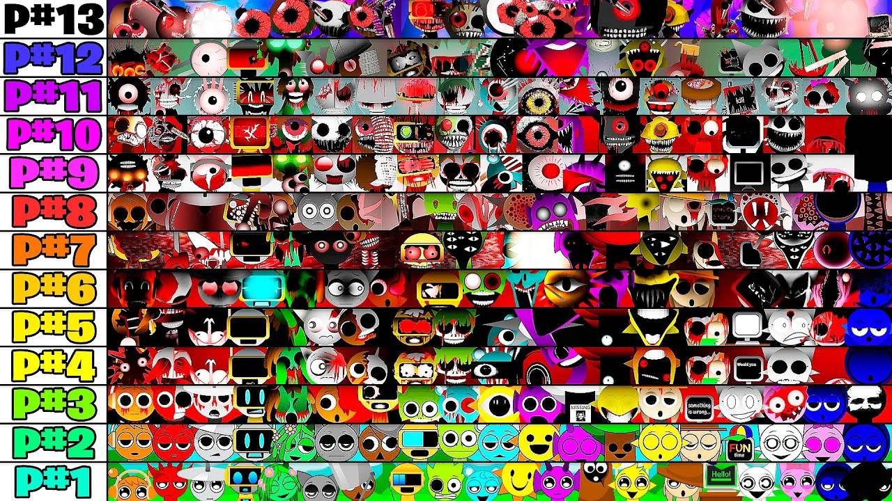 Все фазы 1-13 в Incredibox Sprunki вместе - все в одном персонаже Sprunki